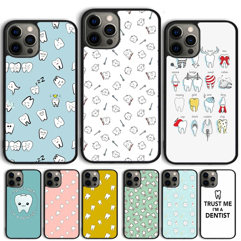 Cute Dentist Teeth Phone case  For iPhone 16 15 14 X XR XS 11 12 mini 13 Pro MAX Plus cover shell coque