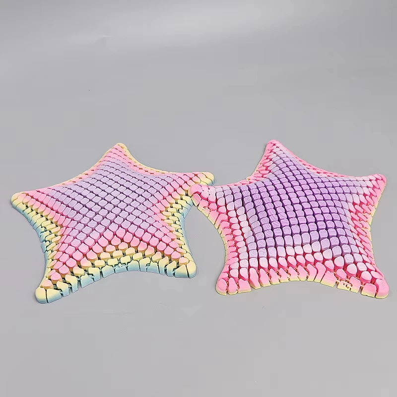 1 Stück 3D-Gedruckter Beweglicher Seestern Stressabbau-Spielzeug Flexibles Fidget-Spielzeug mit Beweglichen Gelenken Dekompressionsspielzeug Meerestier Schreibtisch-Deko
