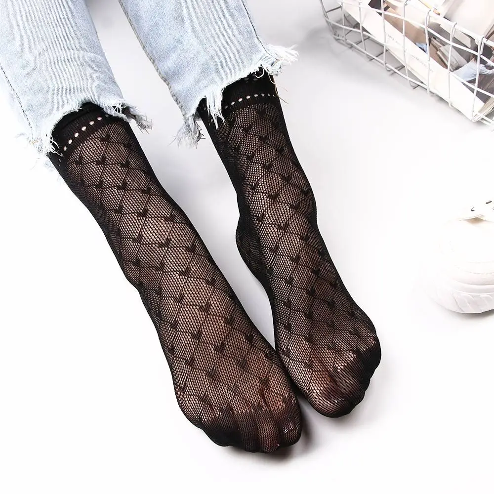 Casual Ruffle Charming Fashion Ladies Stockings Black Mesh Women Ankle Lace Socks Foot Socks