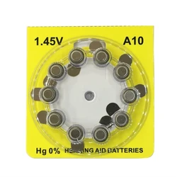 10PCS/LOT Hearing Aid Batteries A10 10 PR70 1.45V Button Cell Zinc Air Battery For Inner-ear Type Hearing Aid.