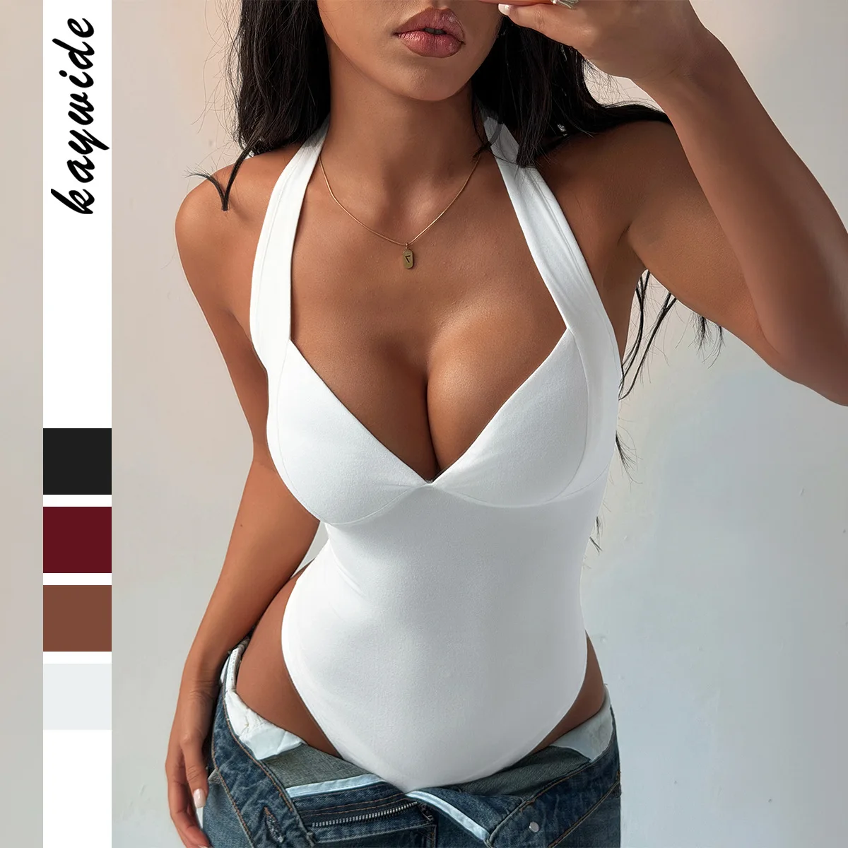 Sexy High Slit Off-Shoulder One-Piece Women's Suit Street Style Summer 2026 Cross-Border Chinese Production Thin High Waist S...