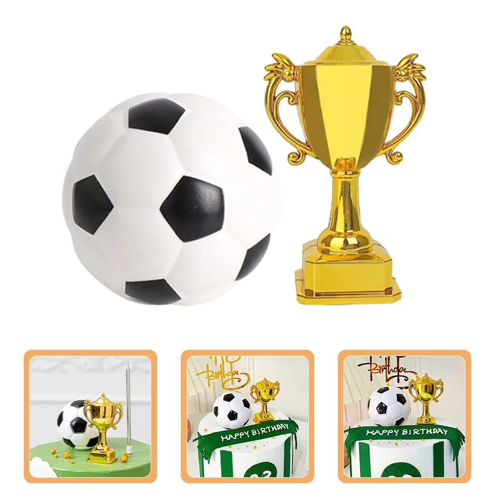 Trophy Football Model Mini House Accessory Dollhouse Soccer Balls Plastic Decorations