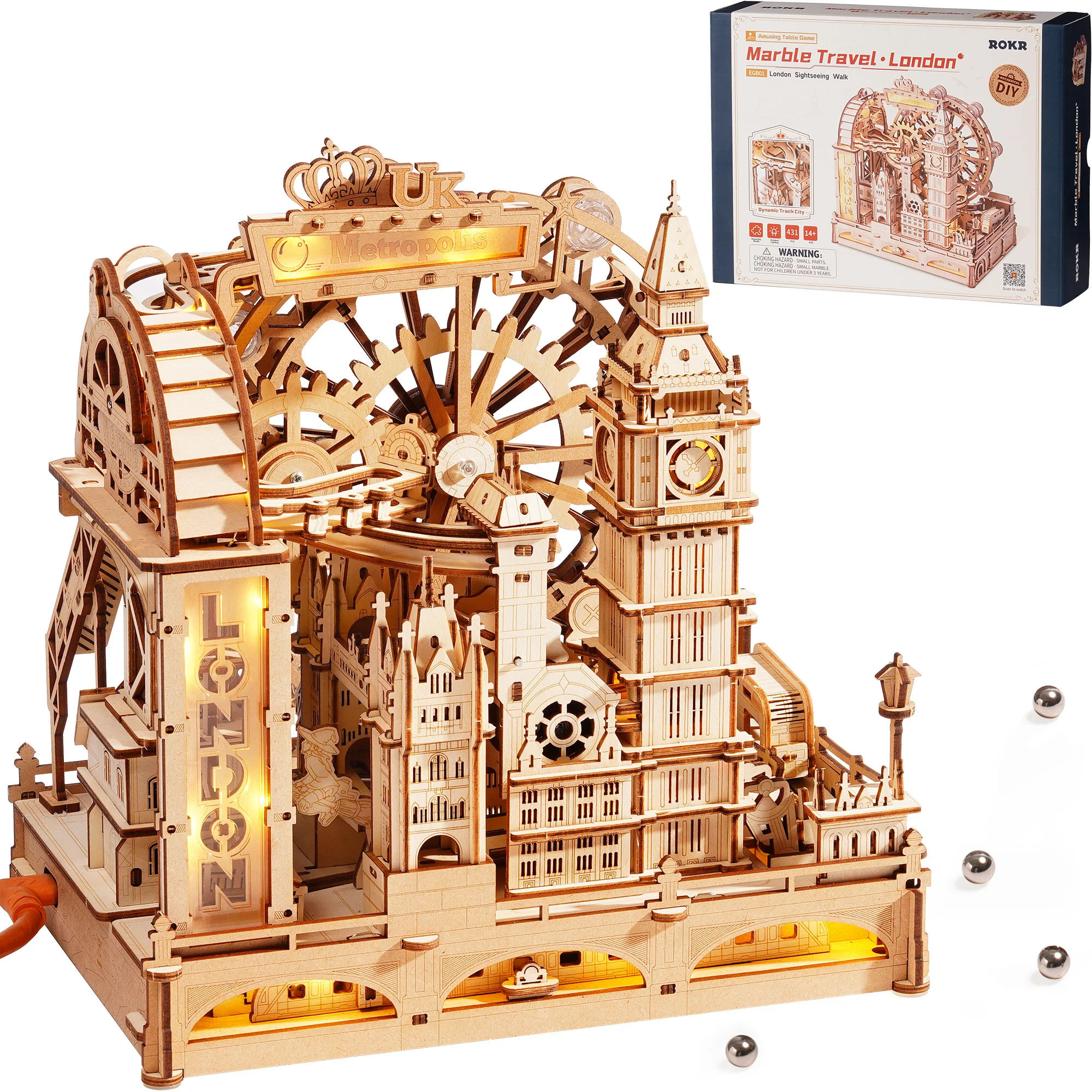 Home Decor London - ROKR Wooden 3D Puzzle Marble Travel