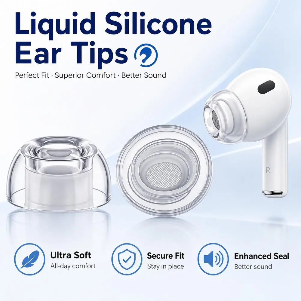 Silicone Eartips For Apple AirPods Pro 3 Soft Noise Reduction Earbuds Cap Replacement Protective Earbuds Covers