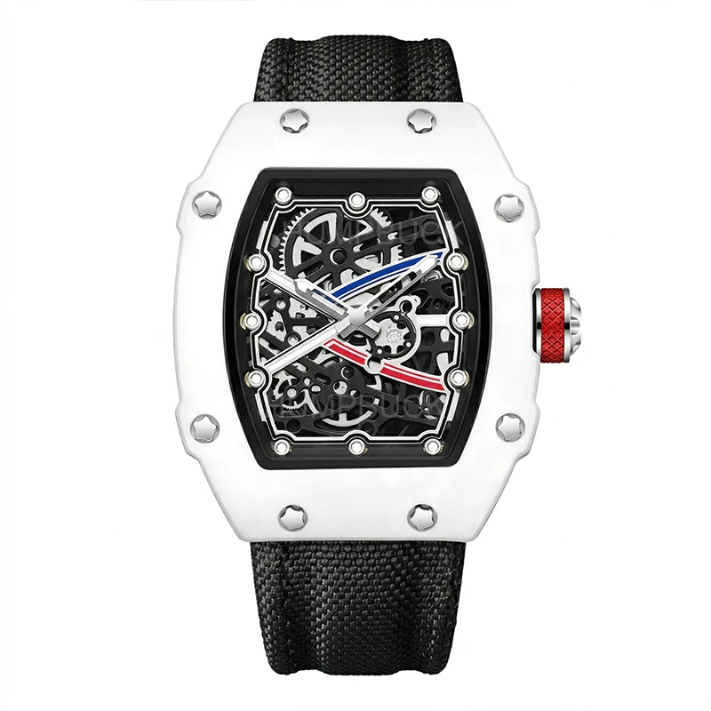 

HUMPBUCK RM-M01 | Мужские ультратонкие кварцевые часы Tonneau - корпус из нержавеющей стали с спортивным нейлоновым ремешком