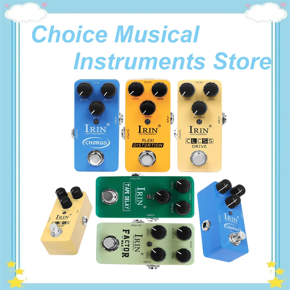 IRIN تأثير الغيتار الكهربائي الصغير دواسة برو MIL-STD غلاف من الألومنيوم صحيح الالتفافية الشريط + بليكسي + واه + جوقة + محرك المرحلة جاهز تأثير #1