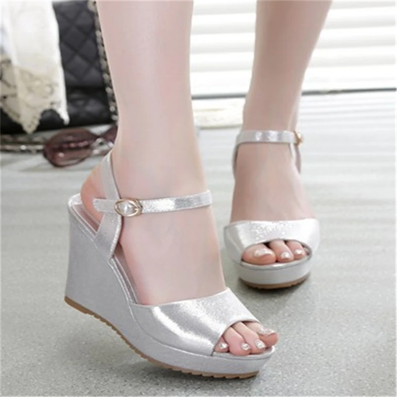 Taglia 31-43 2023 estate nuova zeppa 10cm piattaforma tacco alto sandali Open Toe scarpe da donna