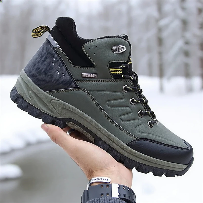 

Мужские походные ботинки, удобные теплые зимние мужские зимние ботинки, уличная противоскользящая спортивная обувь, водонепроницаемые высокие ботильоны
