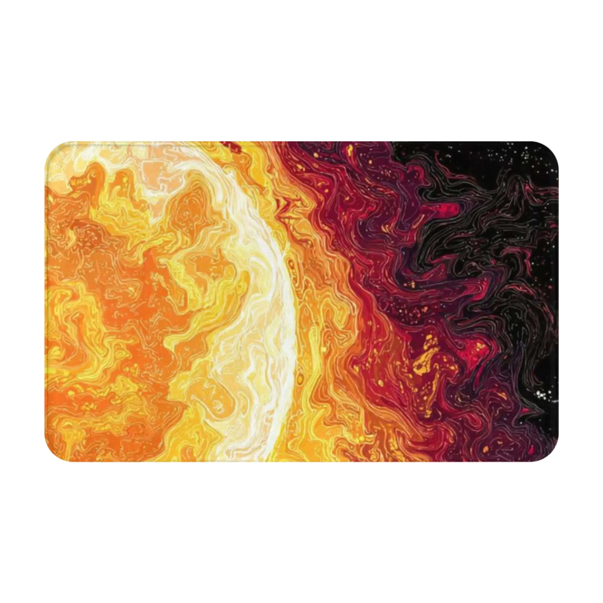 Fiery Solar Sun Explosion Dark Background Anti-Slip Doormat Bath Mat  Outdoor ModernDecor