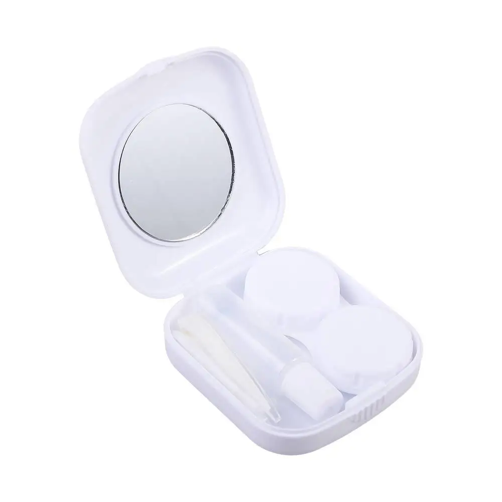 Lovely Cute Korean For Beauty Pupil Make Up Male Contact Lens Case Storage Lenses Box Mirror Container Lenses Case