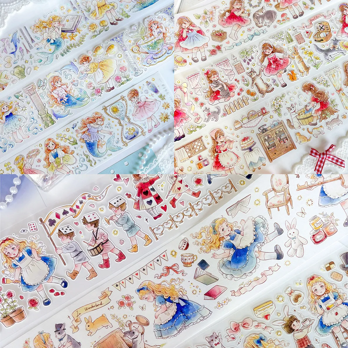 Cute DieCut Washi Tape Stickers - Hyakuraoka Dreamland Forest & Deep Sea Adventure Little People Design