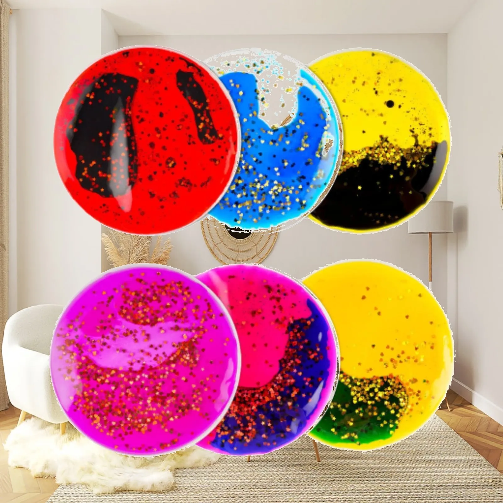 Soft Gel Liquid Fidget Toys Sensory Motion Pad for Kids 6 Color Pack TPU Material Classroom Prizes