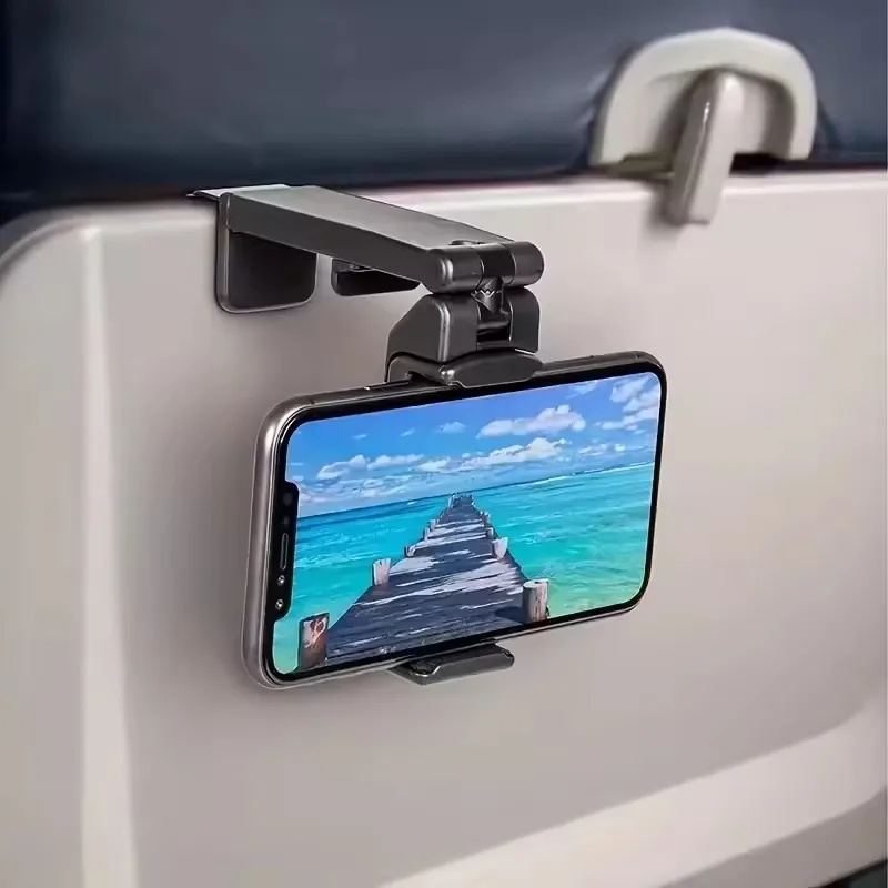Multi-functional Train Seat Smartphone Stand Adjustable Selfie Holding Airplane Phone Holder Portable Travel Desk Flight Support view 5