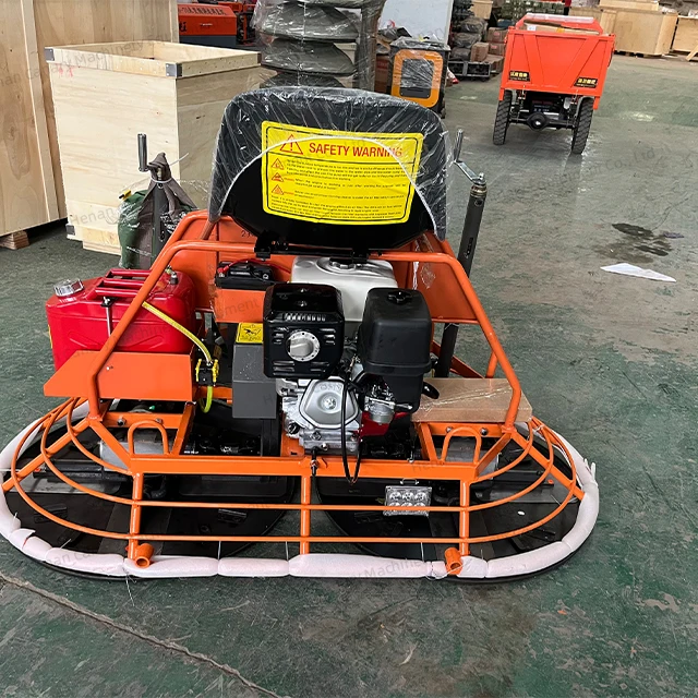Professional Ride-on Power Trowel Machine . Driving Concrete Floor Finisher for Construction Smoothing