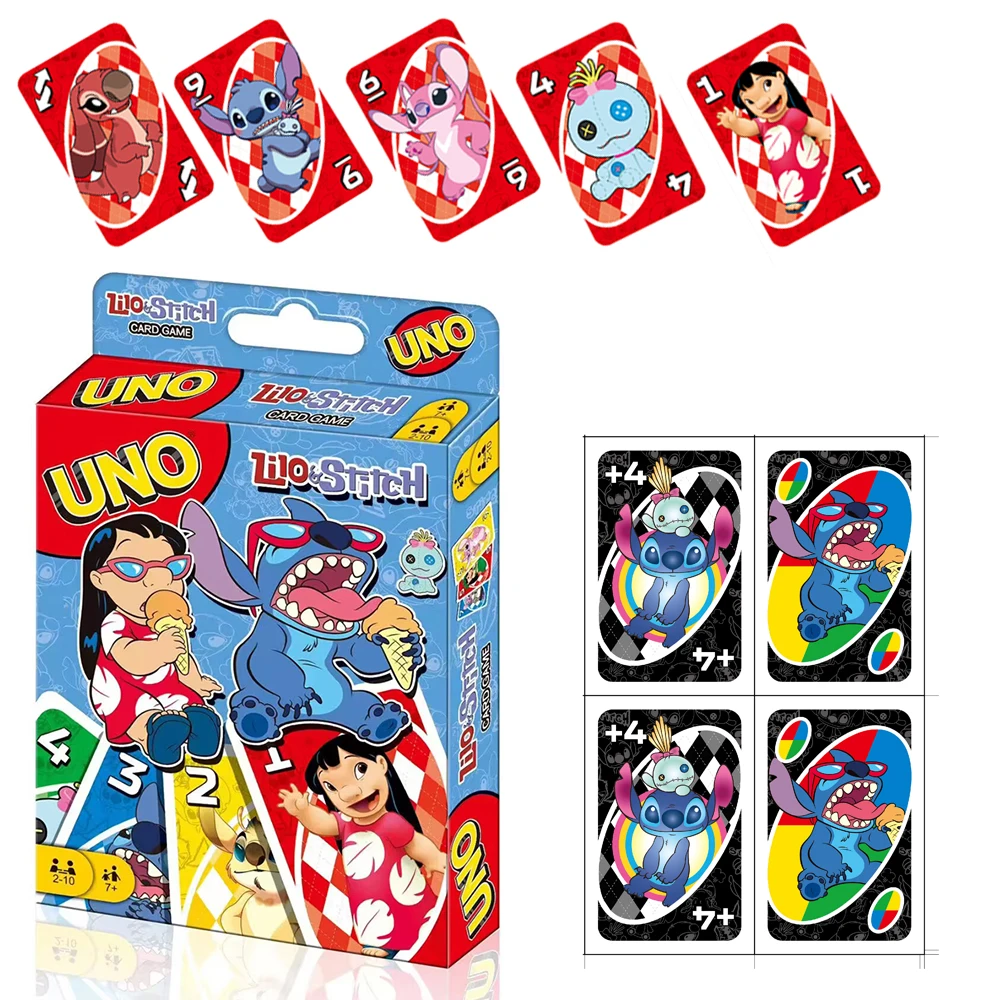 Anime UNO Games Lilo&Stitch Card Game Family Funny Entertainment Board Game No mercy Poker Cards Game Gift Box