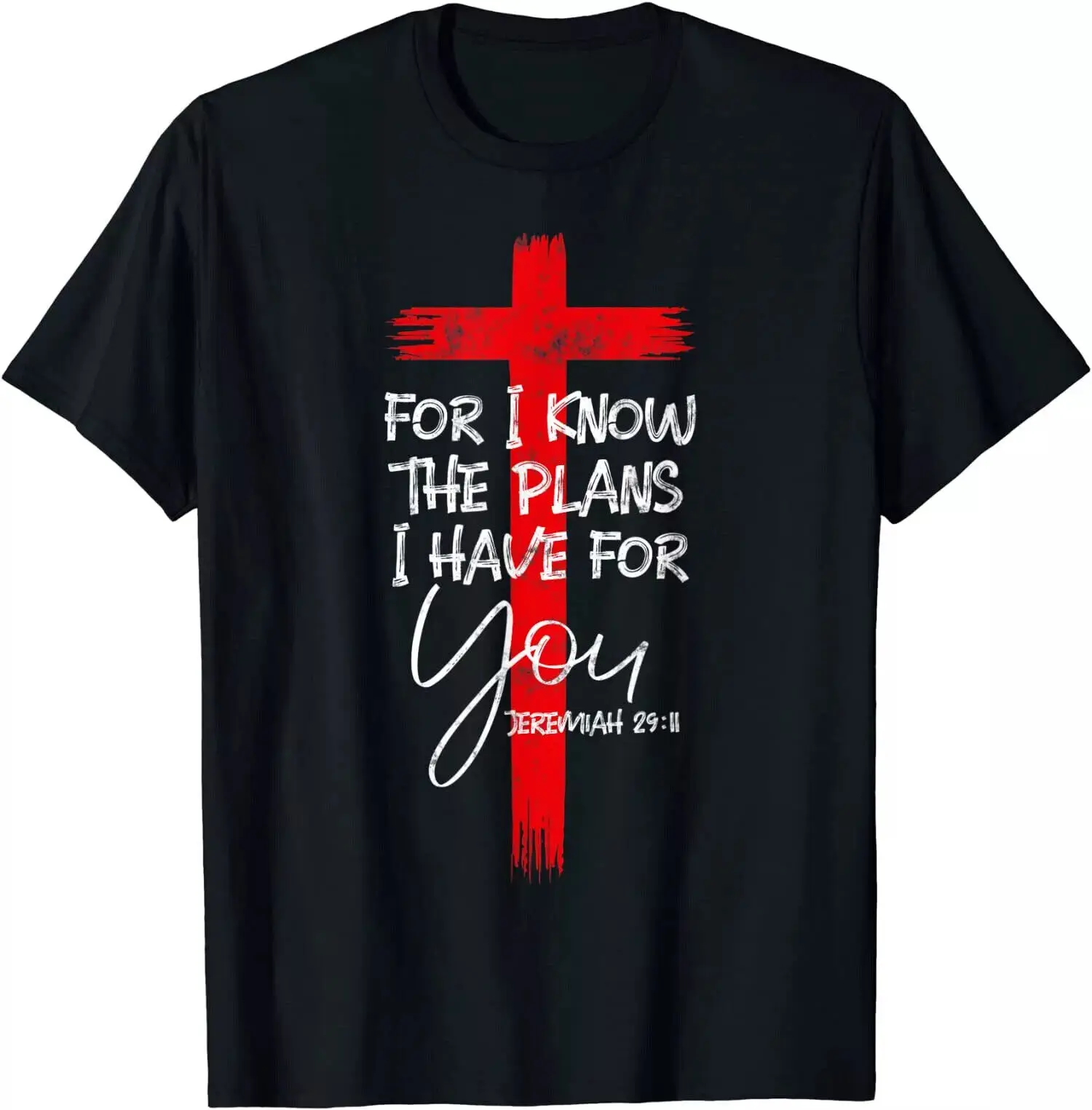 Jeremiah 29:11 Christian Religious Bible Verse Gifts Cross T-Shirt Size S-5XL