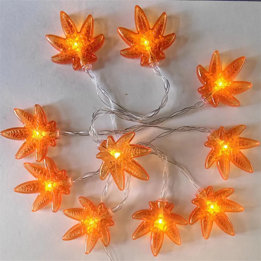 Wedding Party LED Rome Decoration Leaf String Lights Indoor Party Atmosphere Christmas Battery USB Fairy Lights Curtains 571