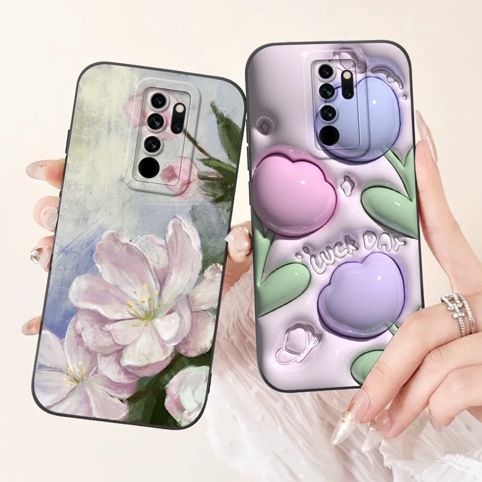 For Xiaomi Redmi Note 8 Pro Case Fashion Painted Shockproof Silicone Square Lens Protective Cover on Redmi Note 8 Pro Capa 6.53"