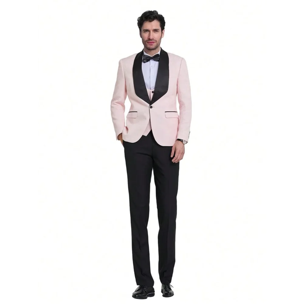 

Handsome Three Piecs Men's Suits Jacket Pants Vest Single Breasted Wedding Groom Suit Formal Clothing