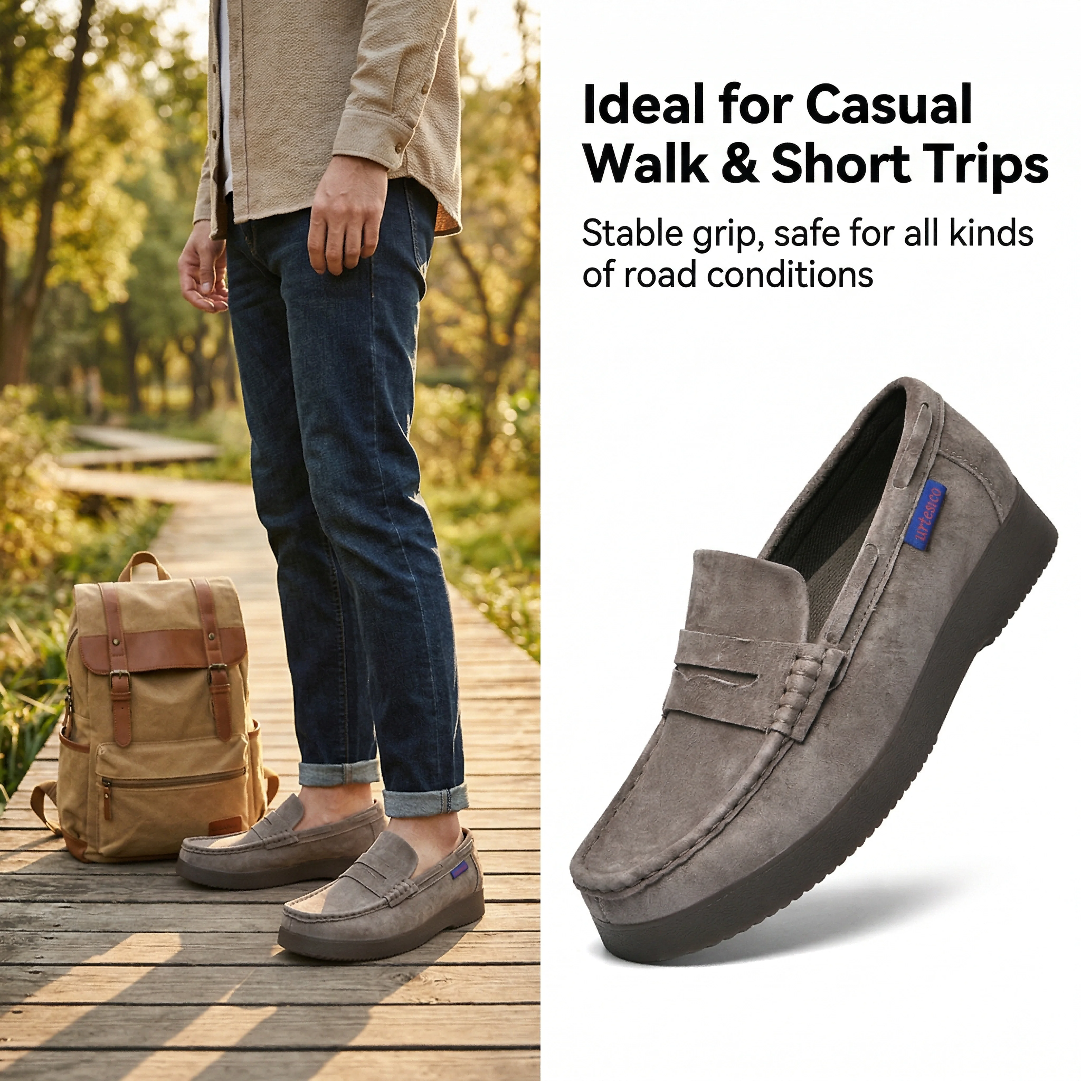 Men's Genuine Leather Handcrafted Stitch  Casual Shoes Classic Retro Fashion Soft Surface  All-Season Solid Color Shoes