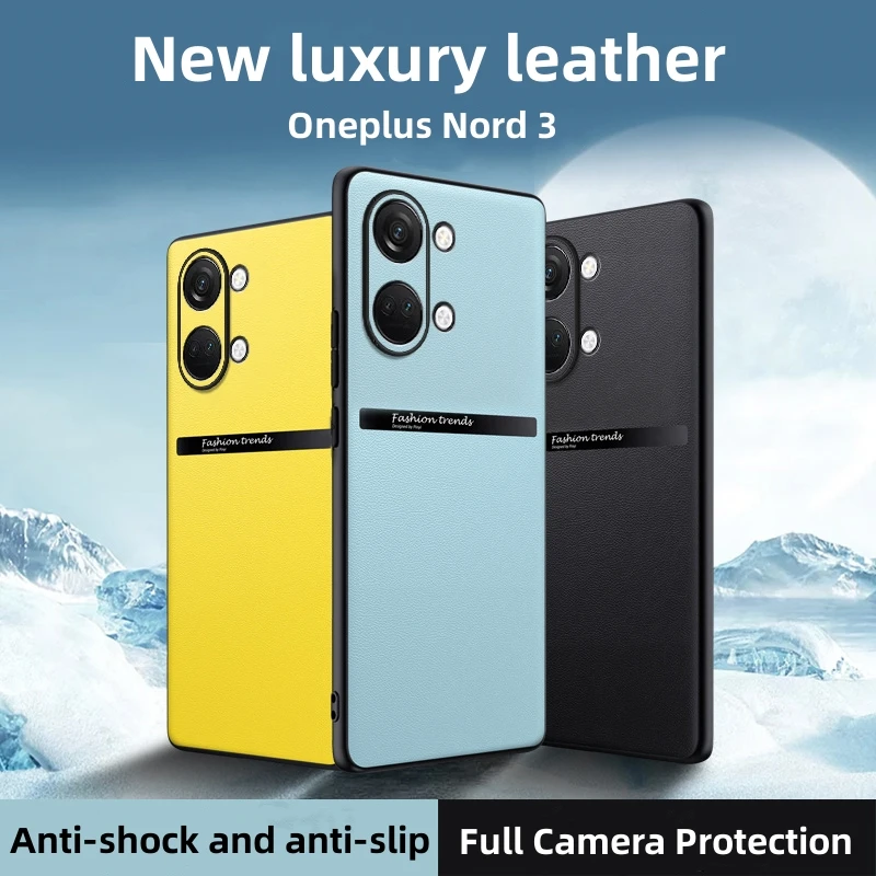 

Case For Oneplus Nord 3 New Luxurious Leather PC Hard Back Cover For One Plus Nord3 ACE 2V Shockproof Anti-Slip Bumper Funda