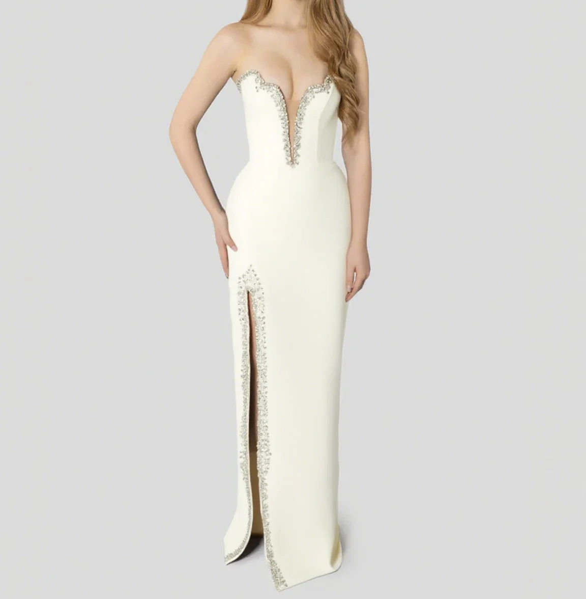 

Luxury Prom Dress High Slit Burgundy Velvet Dress Evening Dress Customized