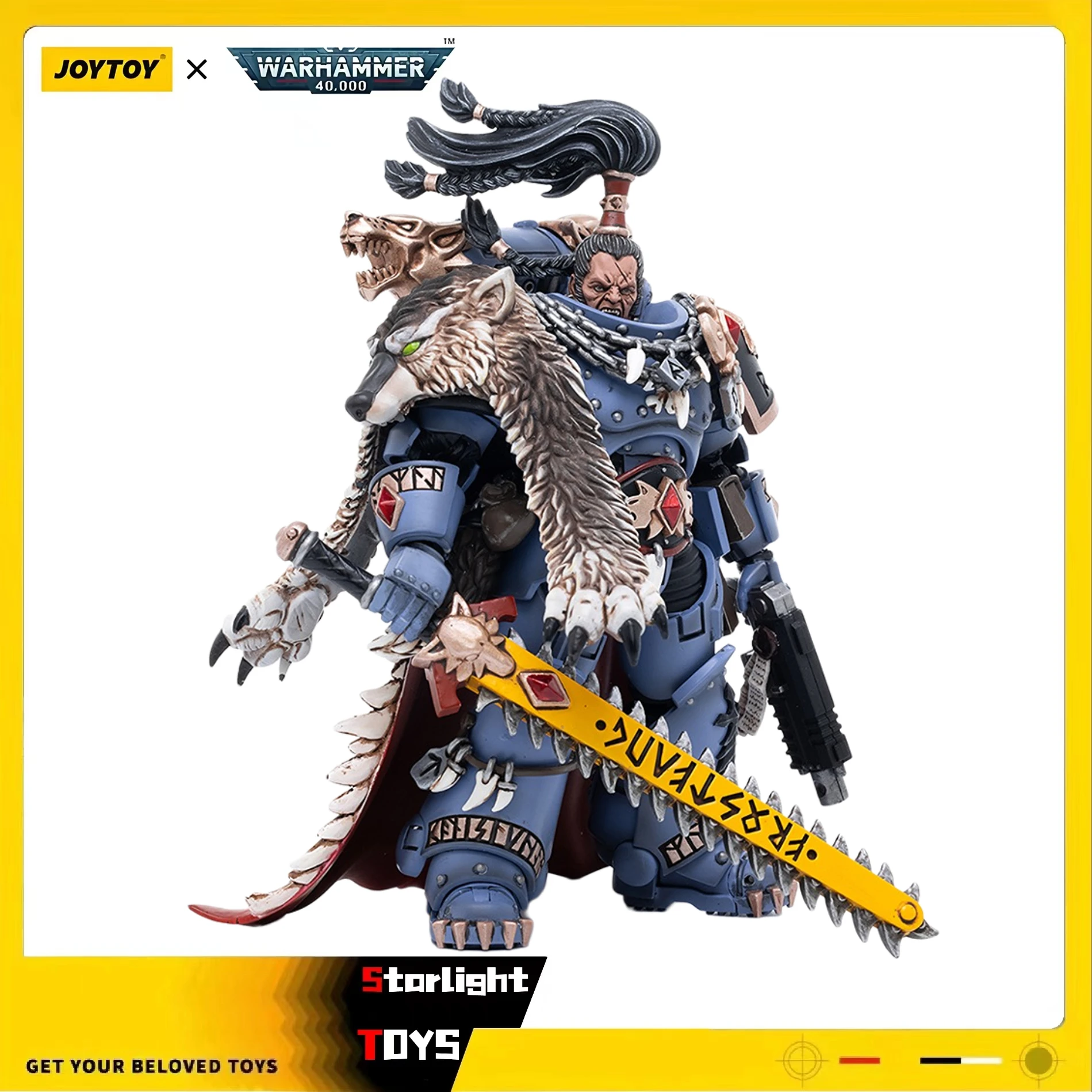 

JOYTOY 1/18 Action Figure Warhammer 40K Space Wolves Ragnar Blackmane Model Toy Doll