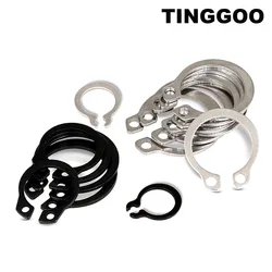 10/25/50pcs M3 to M40 GB894 304 Stainless Steel Black 65mn 3-40mm Shaft C Type External Circlip Bearing Retaining Clip Snap Ring