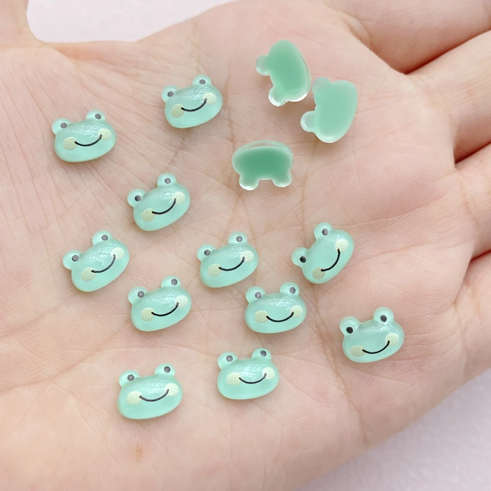 50Pcs New Cute Resin Small Frog Flat Back Ornament Jewelry Making Manicure Hairwear Accessories