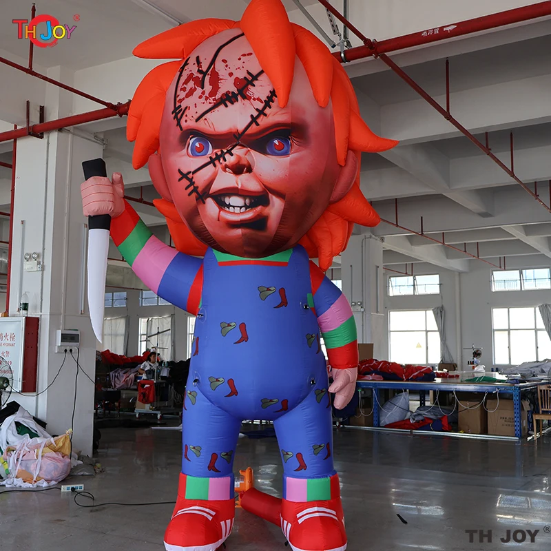 Chucky gonflable géant illumine les décorations gonflables de pelouse d'Halloween