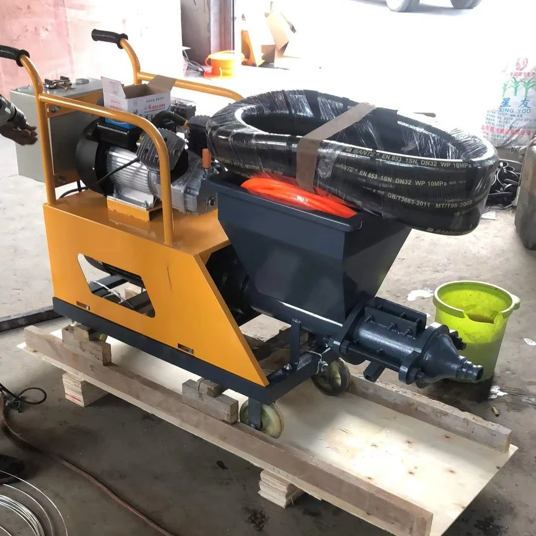 Low Cost Electric Mortar Spraying Machine High Efficiency Cement Plaster Sprayer with Hopper Gun for Wall Putty