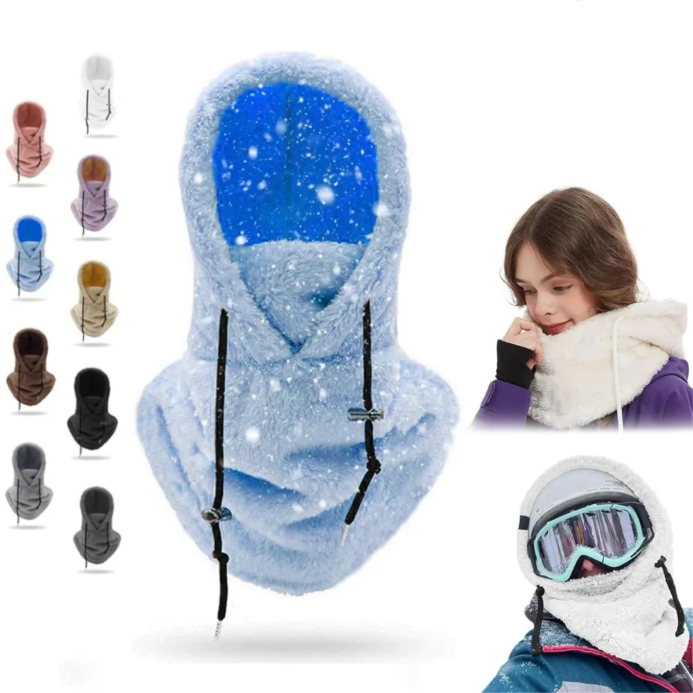 Arctic Velvet Sherpa Hood Ski Mask Warm Tool 3 in 1 Cover Cap Scarf Thicken Windproof Skiing Hiking Scarves Men Women