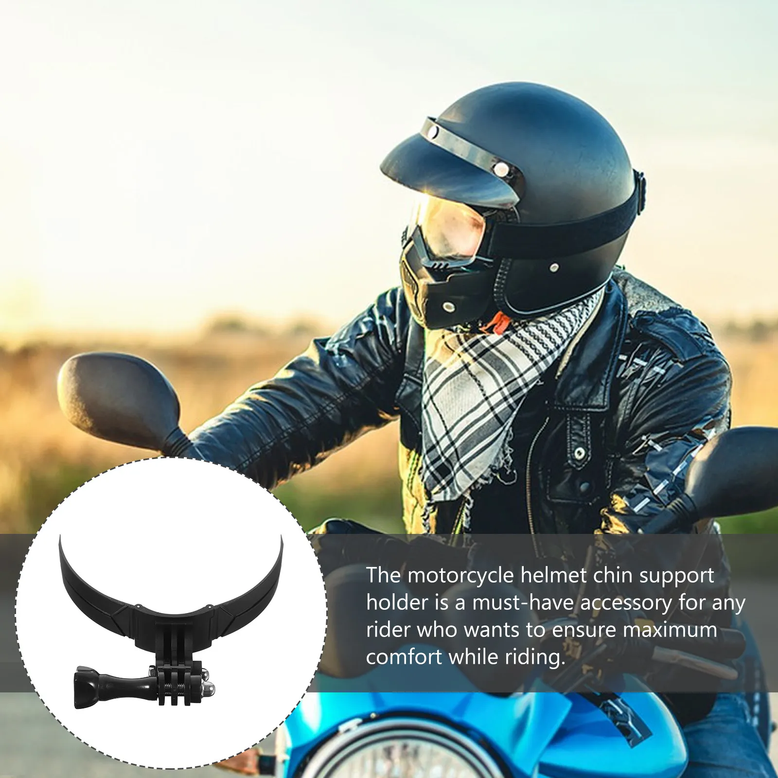 

Универсальное крепление на подбородок для мотоцикла для спортивной камеры, надежная конструкция из ABS-пластика, легкое, портативное, не требует инструментов, долговечное.