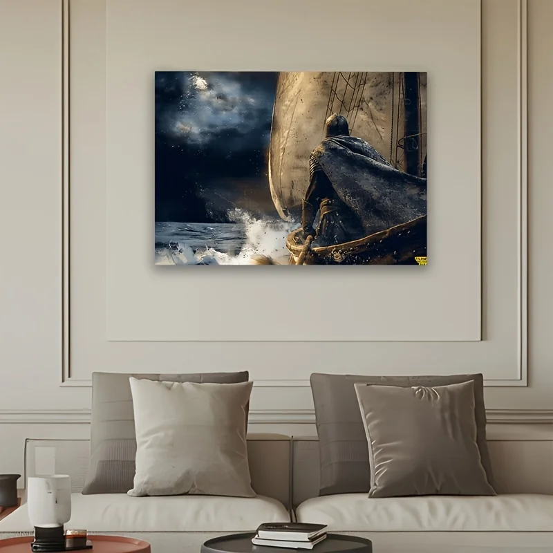 Dramatic Pirate Ship Storm Tapestry Nautical Wall Art Canvas Decor Living Room Bedroom Ocean Scene 150x300cm