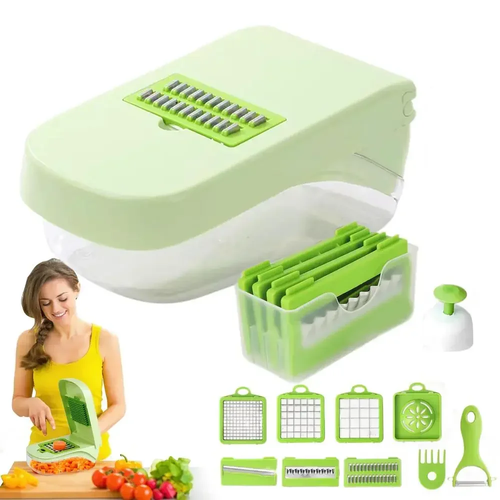 

Vegetable Chopper Multifunctional Carrot Chopper With Container Food Dicer For Cooking & Meal Prep Onion Slicer Kitchen Gadgets