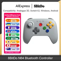 Controlador Bluetooth 8BitDo N64 con Joysticks de Efecto Hall para Analogue 3D, Switch, Switch 2, Windows, Accesorios para Juegos Android