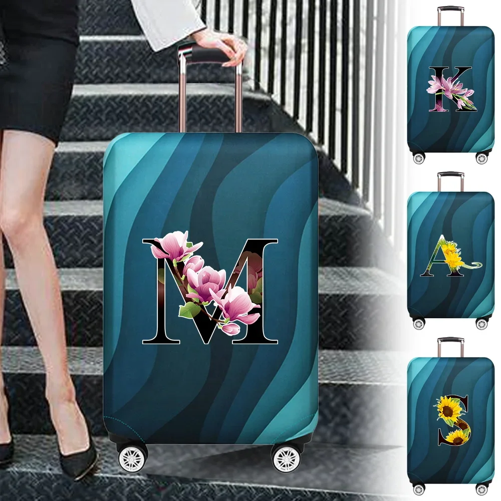 Luggage Cover Stretch Fabric Suitcase Protector Case Flower Color Series Pull Rod Baggage Dust Case Covers for18-32Inch Suitcase