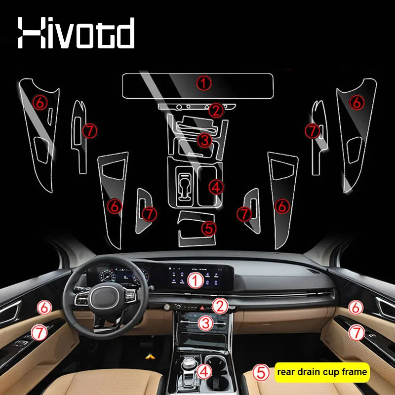 

Car Interior TPU Anti-scratch Film Sticker For Kia Carnival KA4 2023 2024 Front Central Control Protection Cover Car Accessories