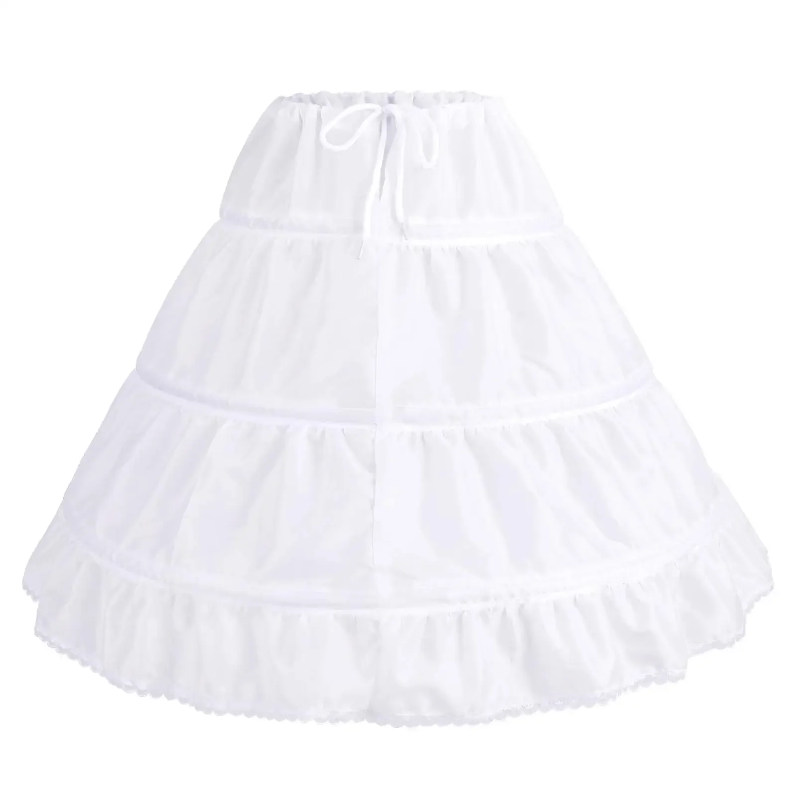 

Girls' 3 Hoops Petticoat Skirt Flower Girl Crinoline Underskirt Full Slips Puffy Bustle for Child's Princess Formal Communion