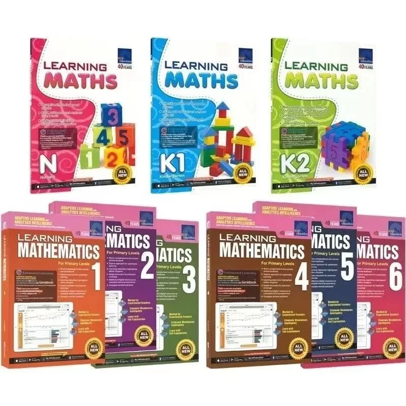 

3books SAP Learning Mathematics Book Grade N-6/Kindergarten Child Learn Math Book Singapore Primary School Mathematic Textbook