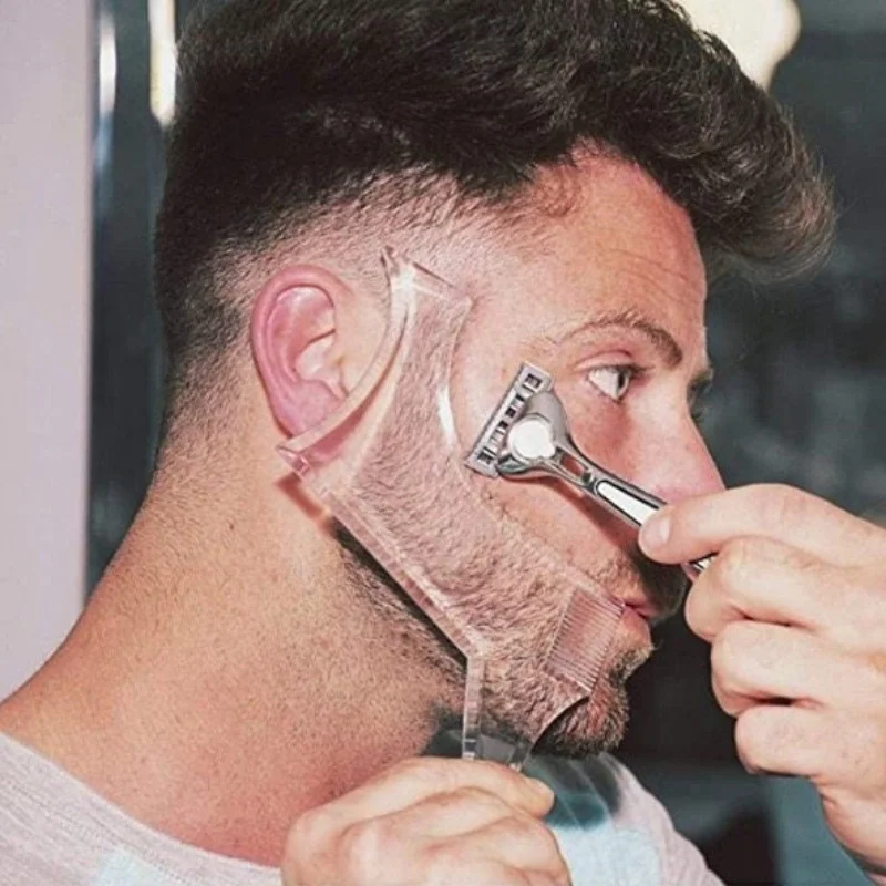Beard Styling Comb Clear Beard Ruler Men's Care Comb Sideburns Beard Trim Contour Tool image 3