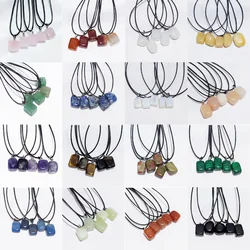 Natural Irregular Stone Crystal Pendant Cubic Square Polished Energy Stone Healing Amethysts Necklaces Jewelry Hotselling