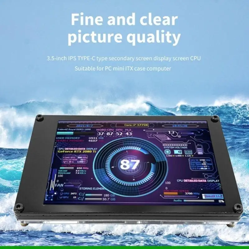 شاشة U55C مقاس 3.5 بوصة 480x320 IPS TYPEC لجهاز Aida64 PC CPU لمراقبة درجة حرارة الكمبيوتر