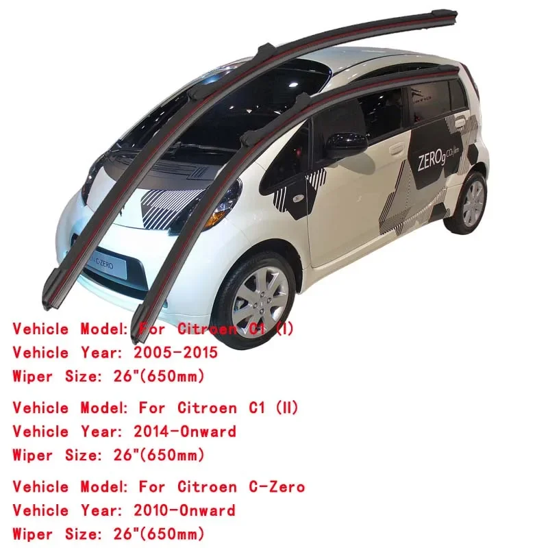 For Citroen C1 MK1 MK2 And C-Zero Electrical Car 2007 2008 2010 2011 2012 2013 2015 2016 2019 2020 Car Brushes Windshield Wiper