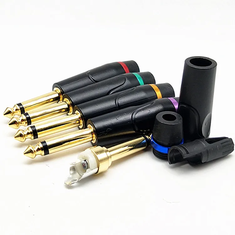 

10pcs Gold-plated 6.35 single channel soldering plug 6.5 large two core audio plug microphone plug microphone plug