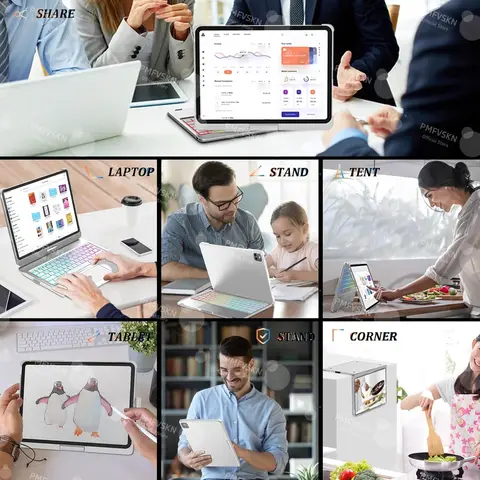 360° Magic Keyboard-fodral för iPad Air 11 13 M2 M3 2025 Air 4 5 10.9 för iPad Pro 11 12.9 13 10:e generationen 11:e A16 10.2 7/8/9:e foliofodral 10 best sales iPad Pro-tangentbord - №8