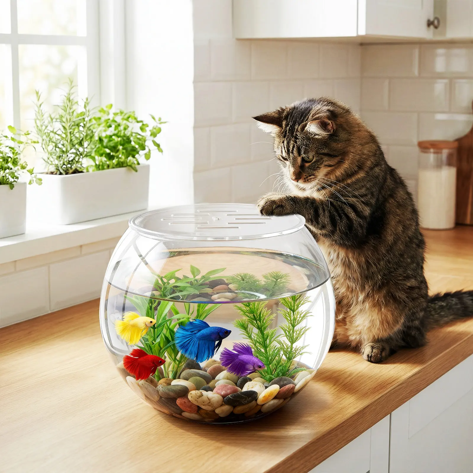 Live Plant Aquarium - Круглая крышка для аквариума из акрила,