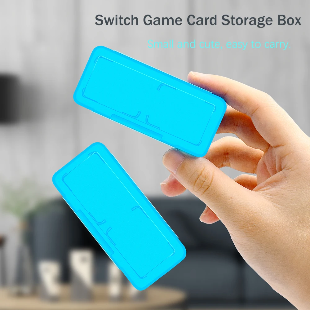 4 in 1 Switch Game Card Box Shockproof Hard Shell Storage Case Compatible Nintendo Switch Disc Holder Black/White/Blue/Green