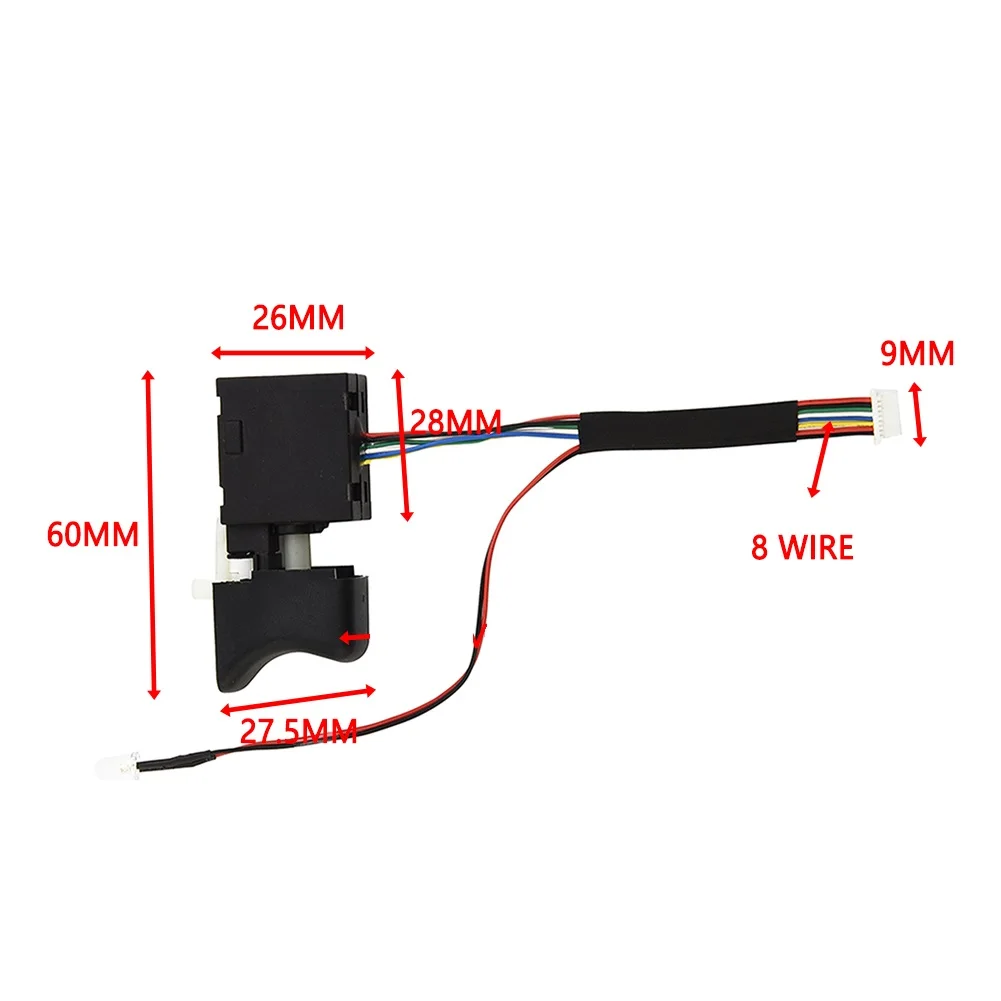 72V 24V Speed Switch with Light for Brushless Electric Wrench For 2106161169 Compatible with Electric Tools Operating