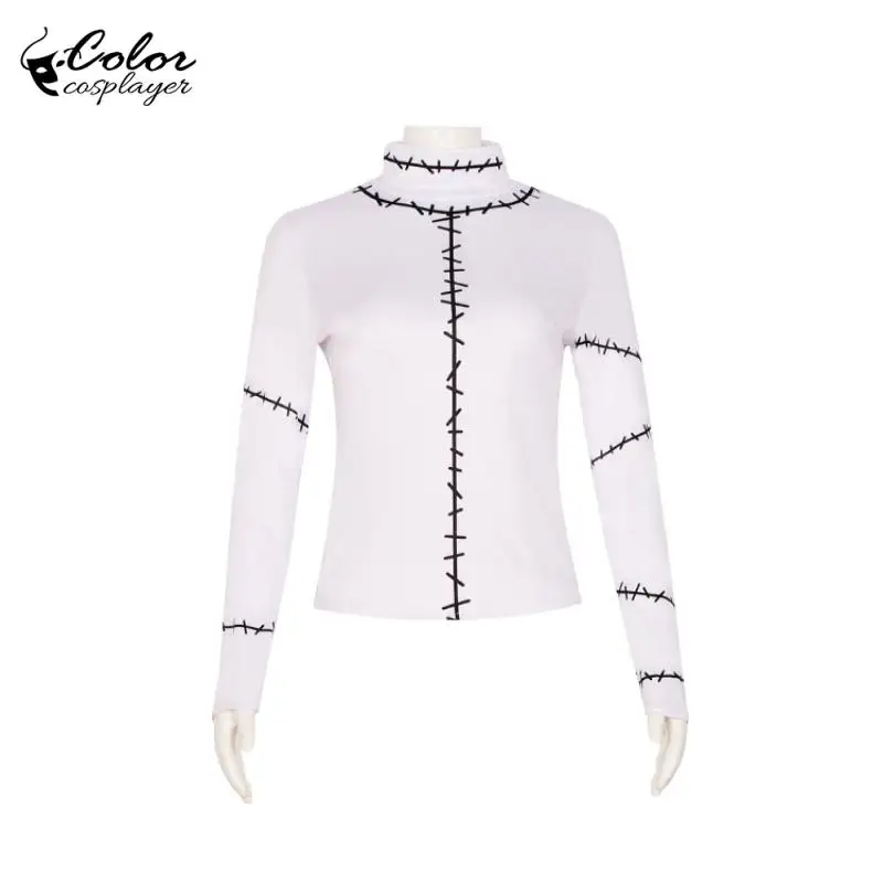 Phantasy Sally Dress Suit Long Sleeved Top Halloween Cosplay Costume Irregular Dress Carnival Party Outfit Anime Movie Robe